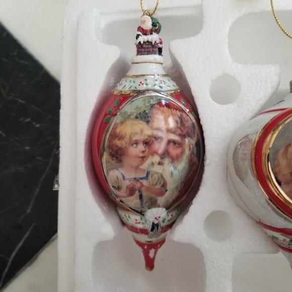 VNTG 2000 Bradford Exchange Santa Millennial Porcelain Ornaments Collection #2 - Picture 3 of 10
